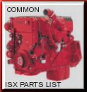 Common Cummins ISX Parts List